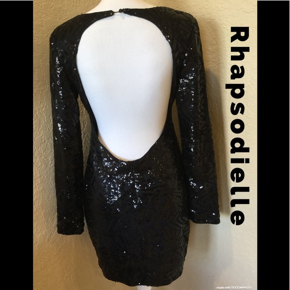 Dresses & Skirts - Back Baring Black Sequin Stunner